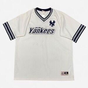 Vintage New York Yankees white and navy baseball jersey